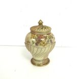 A blush ivory Royal Worcester pot pourri vase, of urn form with pierced lid, shape no.1720 (h.20cm x