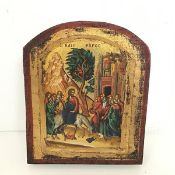 A religious icon depicting Jesus entering Jerusalem (22cm x 18cm)
