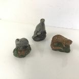 A group of Beneagles, Scotch Whisky novelty figures of a Badger, Otter and Seal (seal: 10cm x 7cm