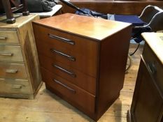 A 1960s G Plan teak chest of drawers, the rectangular top with moulded edge above four graduated