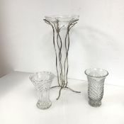 Two cut glass vases, one marked Walsh, England, the other a sample made for Laura Ashley (16cm x