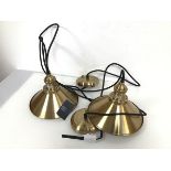 A pair of Broste Copenhagen hanging ceiling lights with circular cone metal shades (d.22cm x 16cm)