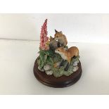 A Border Fine Arts figure, Summer Fun, on mahogany stand (18cm x 15cm including stand)