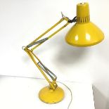 An anglepoise lamp with circular shade and base, finished in canary yellow (h.80cm)