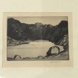 Robert Houston, Highland Cove, drypoint, signed in pencil (12cm x 16cm)