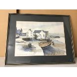 Dorothy Bruce, The Slip, Kirkcudbright, coloured etching, signed and titled bottom left (28cm x