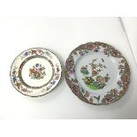 A 19thc Spode plate in Chinese rose pattern (d.19cm) and a 1840s Copeland & Garrett plate with