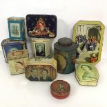 Royal interest: a collection of tins, mostly with Queen Elizabeth II and Prince Philip, one tea