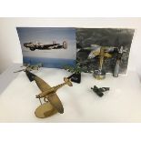 Aviation and Military interest: a group of models of WWII military aircraft including a brass