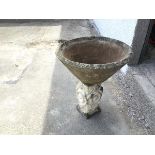 A large composition garden planter of conical form (31cm x 63cm), together with a rococo inspired