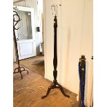 A 1920s standard lamp of Neo Classical style, on tripod base (157cm to top of lamp holder)