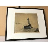 Continental School, An Italian Boat at Sunrise, limited edition etching, 24/95 (?), signed in pencil