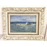 David Paton (?), Seascape, oil on canvas, signed and dated 1891 bottom right, in elaborate frame (