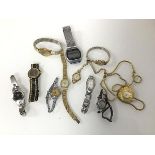 A collection of lady's wristwatches including Calvin Klein, Optima, Favre-Leuba, Corbert and a
