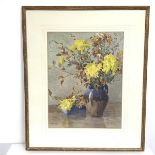 Violet Neish, Still Life with Flowers, watercolour, signed bottom left, Johnart label verso (49cm
