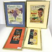 Vintage Advertisment posters including Ovaltine, Robinsons Orange Smash, Benedict Peas and Field's