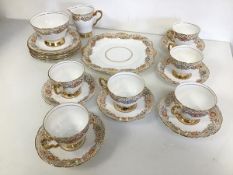 3A Royal Stafford teaset, with gilt and foliate decoration, including six teacups and saucers, six