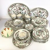 A 1920s/30s Johnson Brothers Indian Tree pattern dinner service including eleven dinner plates (d.