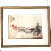 Attributed to Alan Kemp, Reclining Nude, watercolour (32cm x 43cm)