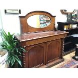 A Victorian credenza base, the rectangular top with moulded edge above a single frieze drawer and