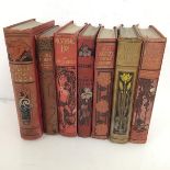 A collection of early 20thc books, many with Art Nouveau style bindings, such as Mill on the