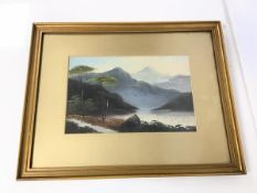 Scottish School, Landscape with Loch in Mountains, oil (19cm x 29cm)