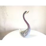 A 1960s Murano Segusa swan, of opaque glass (h.36cm x 16cm)