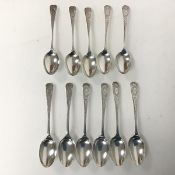 A set of eleven 1894 Sheffield teaspoons (combined: 181.89g)