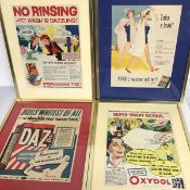 Vintage Laundry Advertisment prints including for Tide, Persil, Daz and Oxydol (each: 31cm x 23cm)