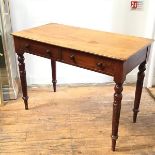 A Victorian mahogany side table, the rectangular top with moulded edge above two frieze drawers,
