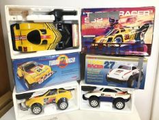 Tandy radio controlled cars including Turbo Racer 962, 27 and Z, all with original boxes