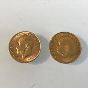 A George V half sovereign, 1926 and a George V half sovereign, 1913 (8.8g)