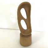 W. Prentice, Abstract, elm sculpture of naturalistic form (31cm x 9cm), engraved, titled and