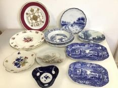 A mixed lot of china including a Copeland Spode Italian pattern tray (26cm x 18cm), a similar