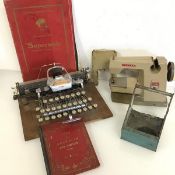 A Blickensderfer typewriter with copper plaque, Aluminium Featherweight, 9 and 10 Cheapside, London,