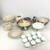 A mixed lot of china including twelve Coalport egg cups, a Royal Doulton Gloria pattern footed