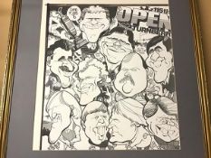 Golf Interest: The 115th Open at Turnberry, print, with caricatures of Golfers