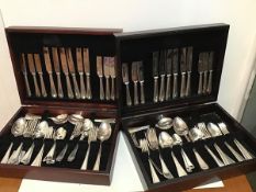 Two Viners Arthur Price bead pattern canteens of flatware including table knives, side knives, table