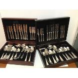 Two Viners Arthur Price bead pattern canteens of flatware including table knives, side knives, table