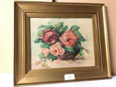 Still Life, Roses, watercolour, signed and dated 1915 bottom right (26cm x 32cm)