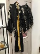 A Chinese robe with dragon and pearl decoration (shoulders: 32cm) and a Chinese shirt with similar