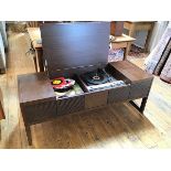 An HMV stereo radiogram, model no. 2353, in teak frame with speakers to side (55cm x 49cm x