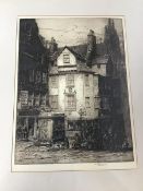 W. Renison, John Knox's House, etching, signed bottom right (48cm x 35cm)