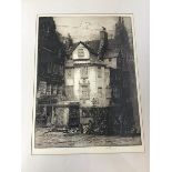 W. Renison, John Knox's House, etching, signed bottom right (48cm x 35cm)