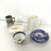 A collection of Spode and Wedgwood china including a Velamour bowl in the form of a flower, a