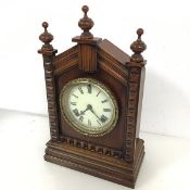 An early 20thc mahogany mantel clock, movement inscribed Ansonia Clock Company, New York, USA (