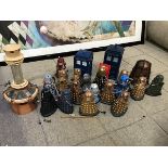 Doctor Who Interest: a collection of sixteen Daleks, two Tardis, a Tardis Engine etc. (a lot)