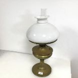 A brass paraffin lamp with internal clear glass shade marked Sunbrand (a/f) (55cm x 27cm)