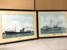 McManus, HMS Coldstreamer, watercolour (32cm x 43cm) and another, ST Dunsley Wyke (2)