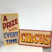 A pair or Fun Fair style signs (each: 31cm x 61cm)